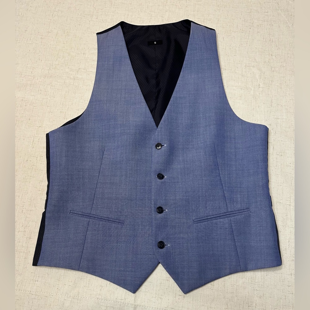 💜Men's Classic Blue Wool Blend Vest - Picture 2 of 8